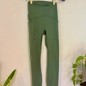 Lululemon Power Thru High-Rise Tight 25" Green Twill – Size 0